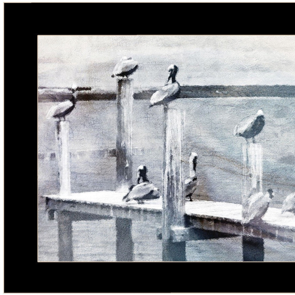 Birds on a Pier 1 Black Framed Print Kitchen Wall Art