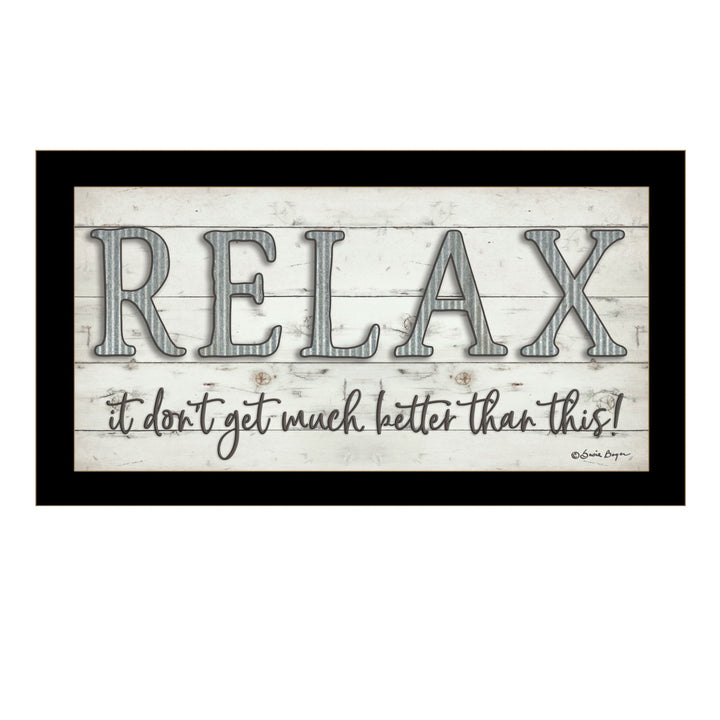 Relax 2 Black Framed Print Bathroom Wall Art