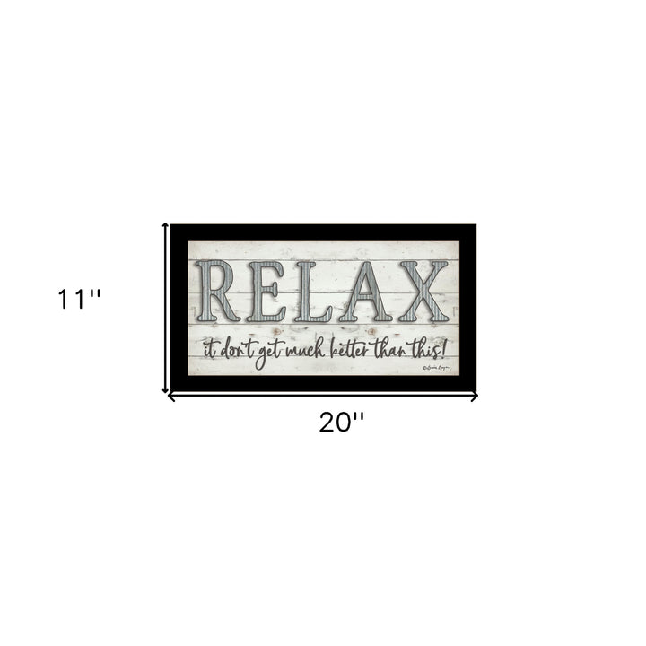 Relax 2 Black Framed Print Bathroom Wall Art