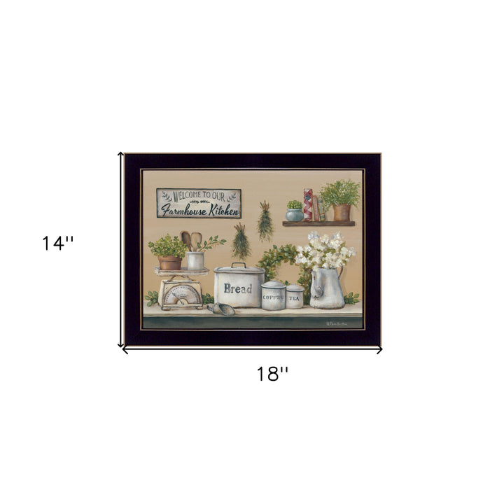 Garden Farmhouse Kitchen Black Framed Print Kitchen Wall Art