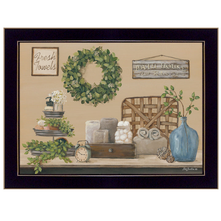 Farmhouse Bath I 1 Black Framed Print Bathroom Wall Art