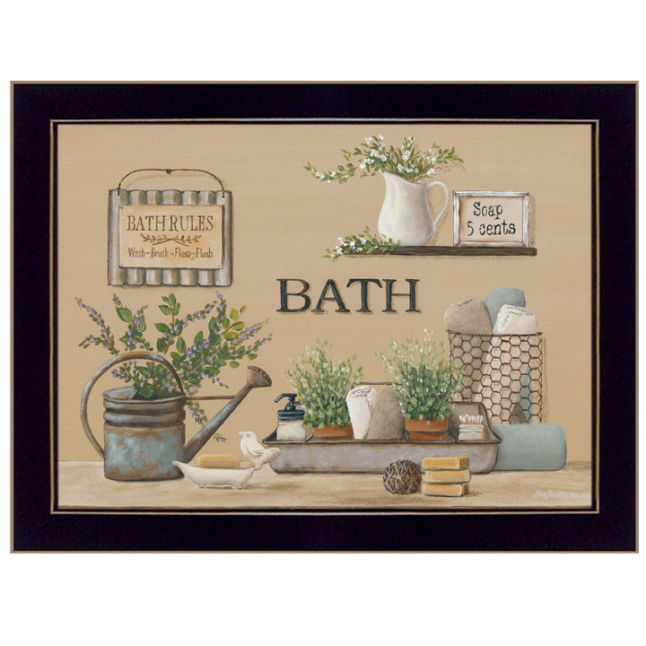 Farmhouse Bath Black Framed Print Bathroom Wall Art