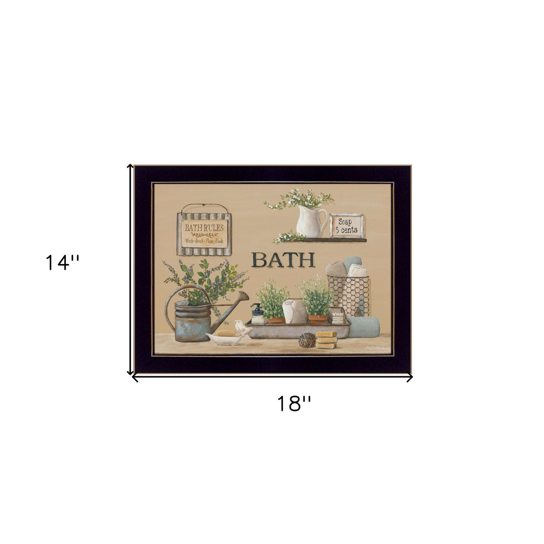 Farmhouse Bath Black Framed Print Bathroom Wall Art