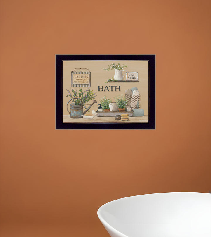 Farmhouse Bath Black Framed Print Bathroom Wall Art