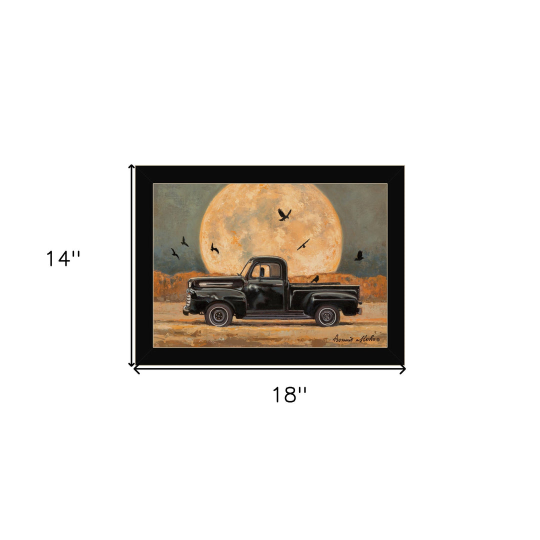 Harvest Moon 1 Black Framed Print Kitchen Wall Art