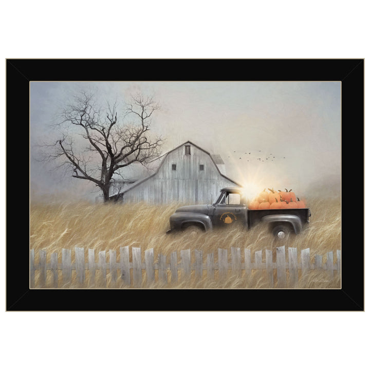 Fall Pumpkin Harvest 1 Black Framed Print Kitchen Wall Art