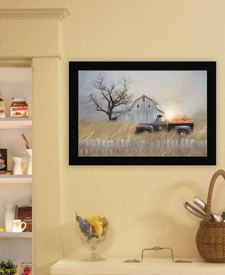 Fall Pumpkin Harvest 1 Black Framed Print Kitchen Wall Art