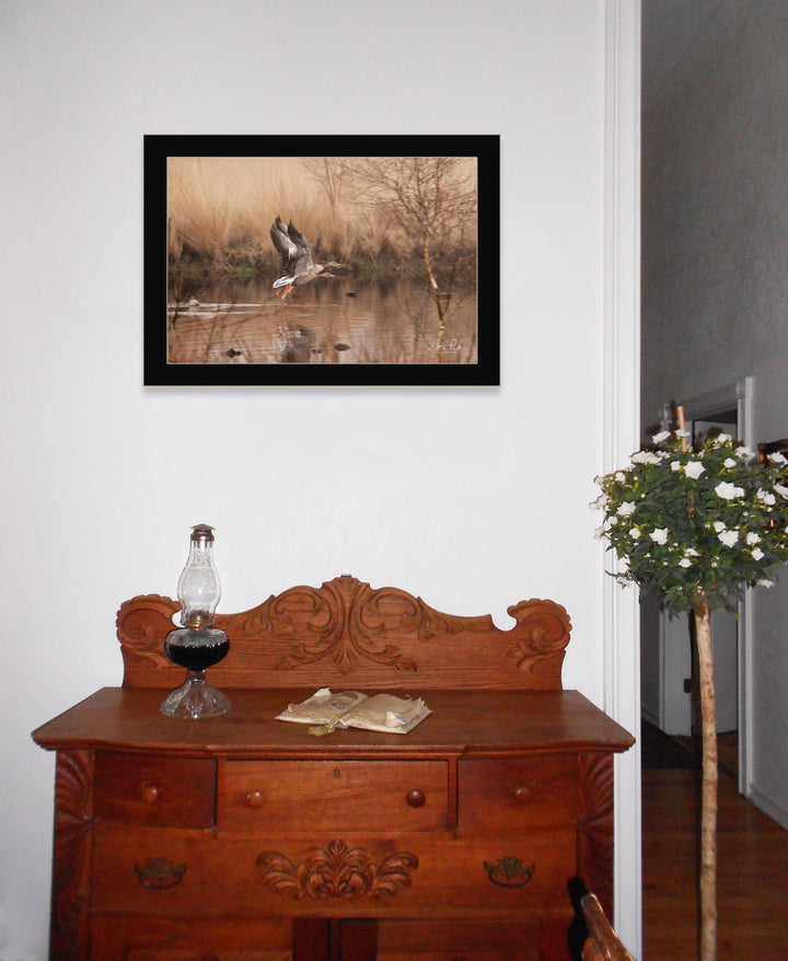 Fly Away 3 Black Framed Print Wall Art