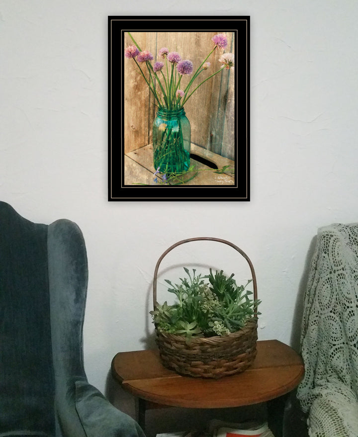 Country Chives 2 Black Framed Print Wall Art