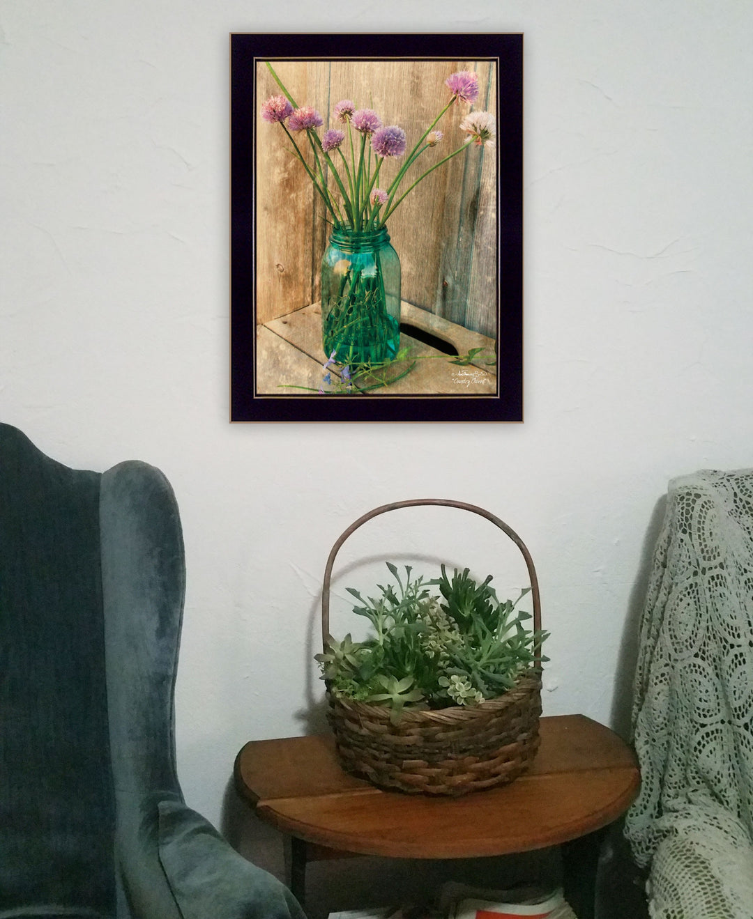 Country Chives 3 Black Framed Print Wall Art