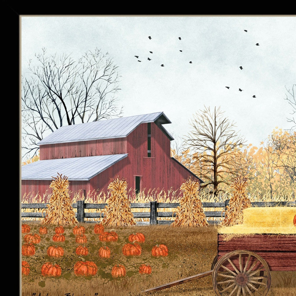 Autumn Blessings 3 Black Framed Print Wall Art