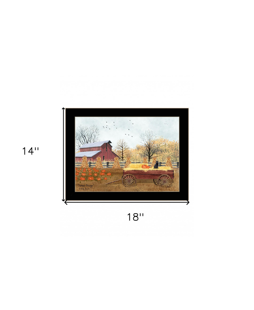 Autumn Blessings 3 Black Framed Print Wall Art