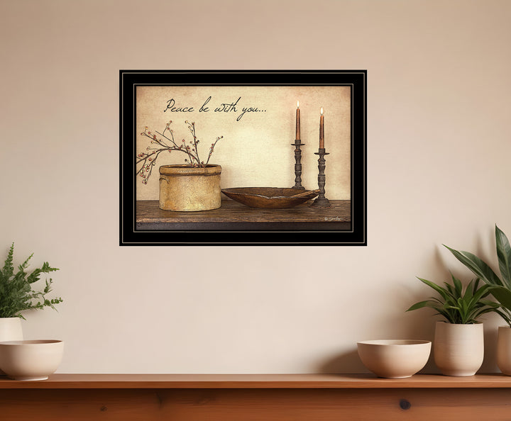 Peace Be with You Black Framed Print Wall Art