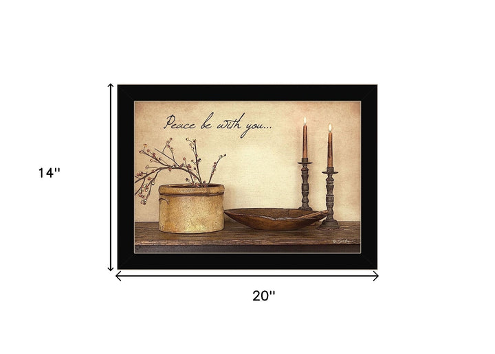 Peace Be with You Black Framed Print Wall Art