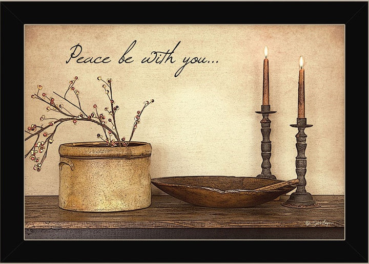 Peace Be with You Black Framed Print Wall Art