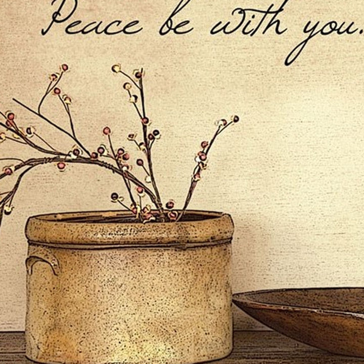 Peace Be with You Black Framed Print Wall Art