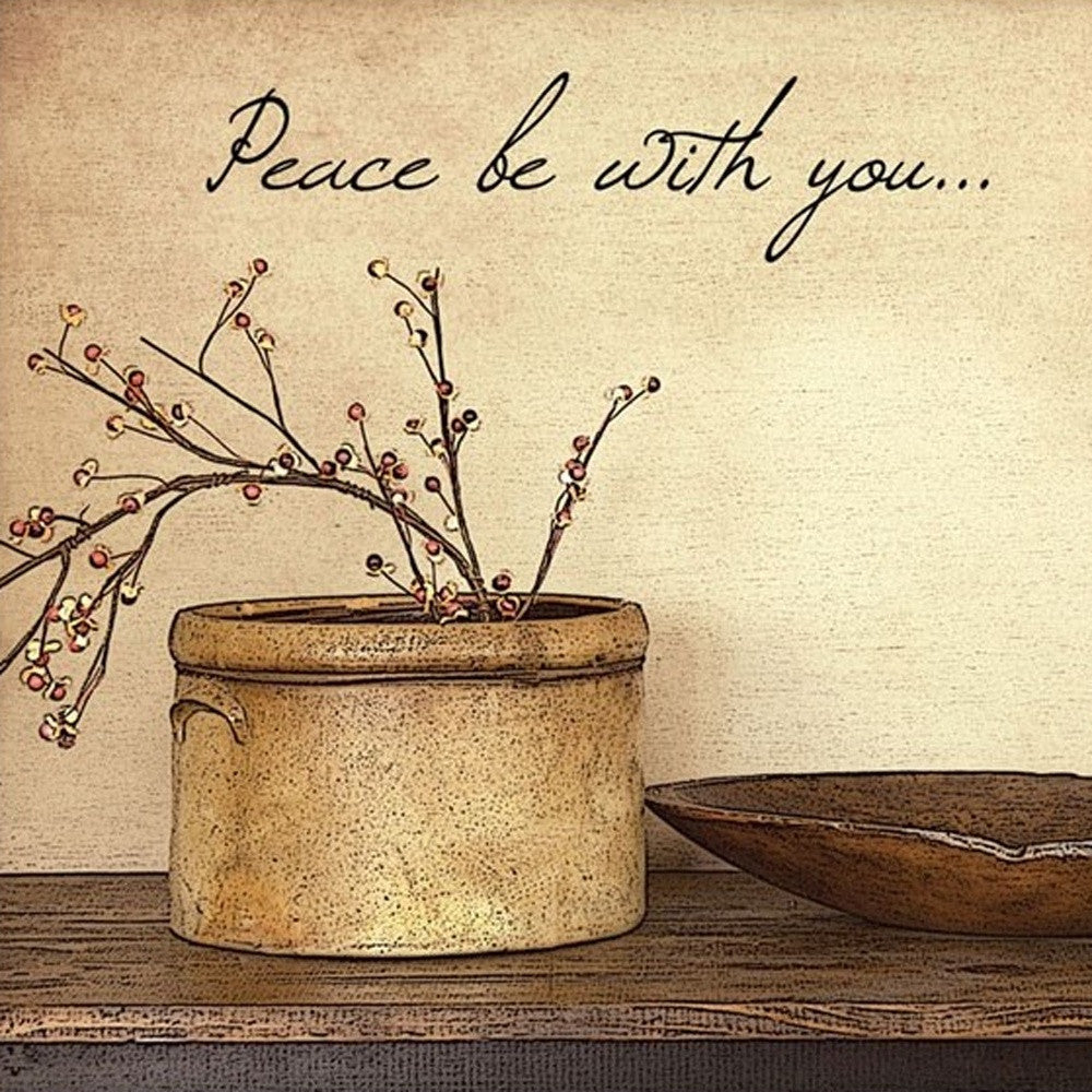 Peace Be with You Black Framed Print Wall Art