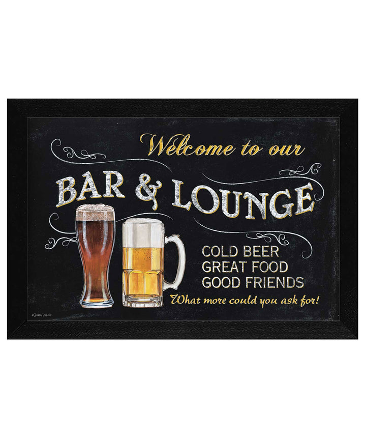 Welcome to Our Bar Black Framed Print Kitchen Wall Art