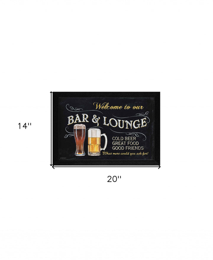 Welcome to Our Bar Black Framed Print Kitchen Wall Art