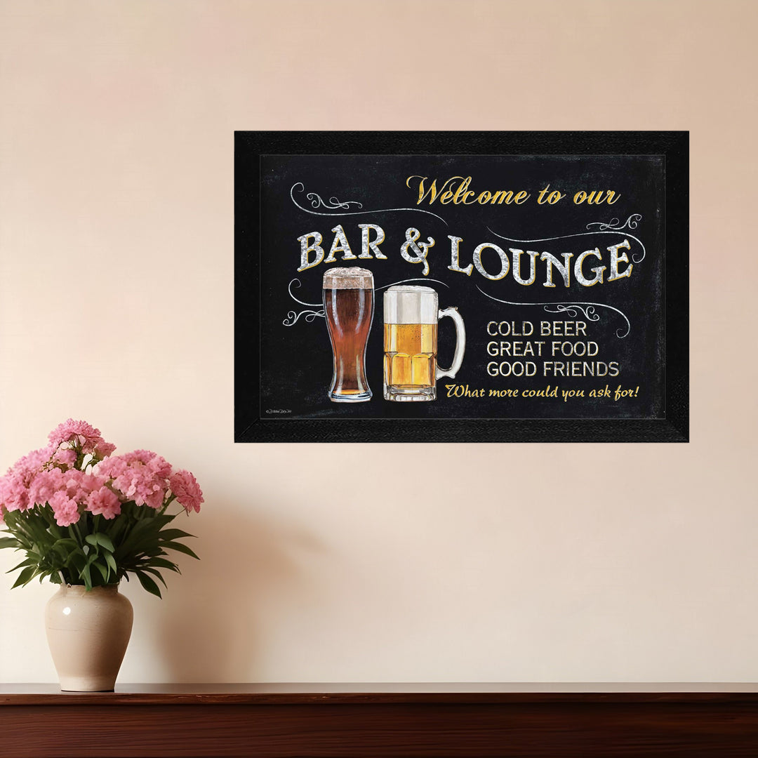 Welcome to Our Bar Black Framed Print Kitchen Wall Art