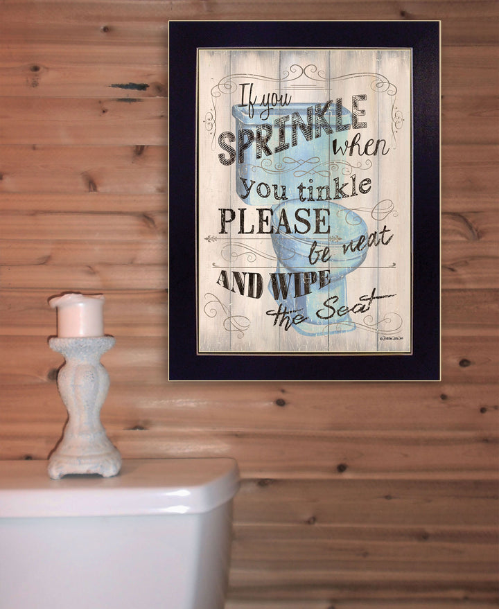 If You Sprinkle When You Tinkle Black Framed Print Bathroom Wall Art