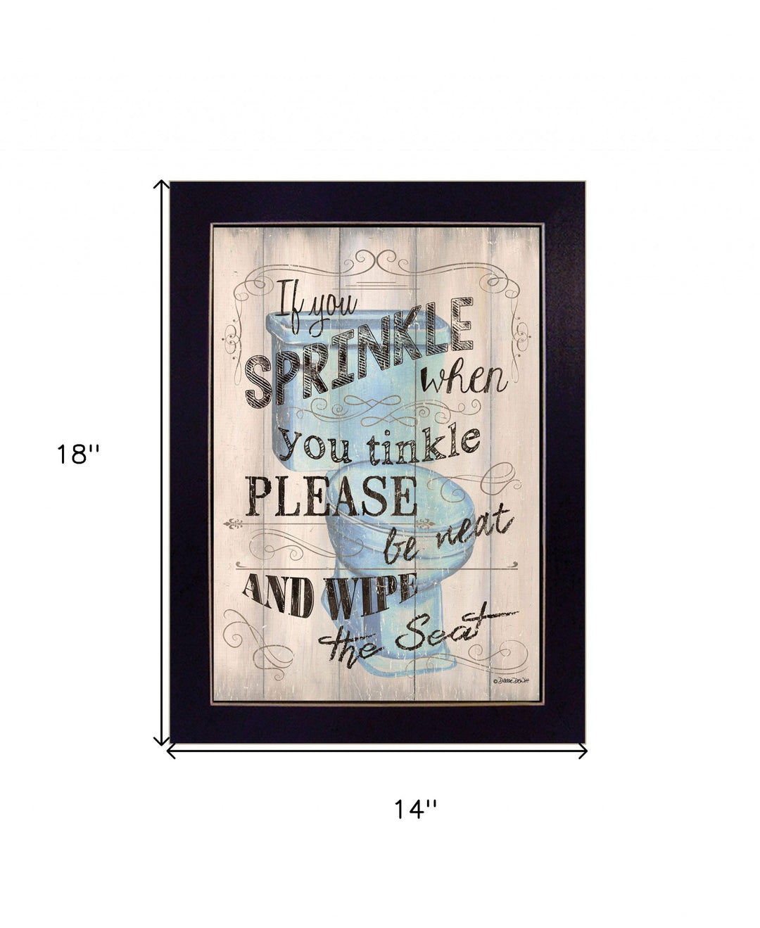 If You Sprinkle When You Tinkle Black Framed Print Bathroom Wall Art