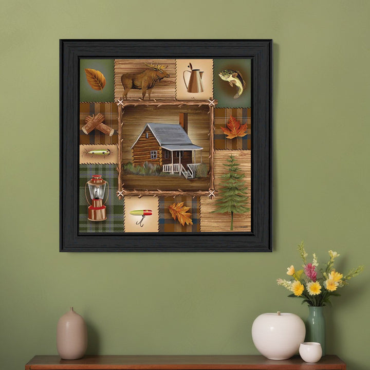 At the Cabin Black Framed Print Wall Art