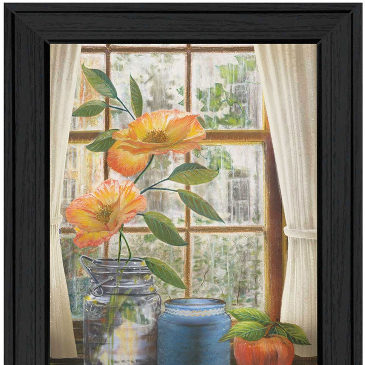 Afternoon Flower Black Framed Print Wall Art