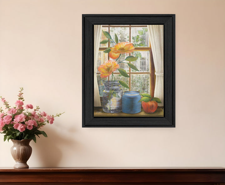 Afternoon Flower Black Framed Print Wall Art