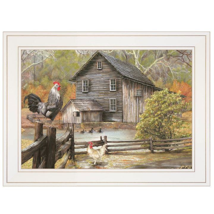 Down on the Farm I White Framed Print Wall Art