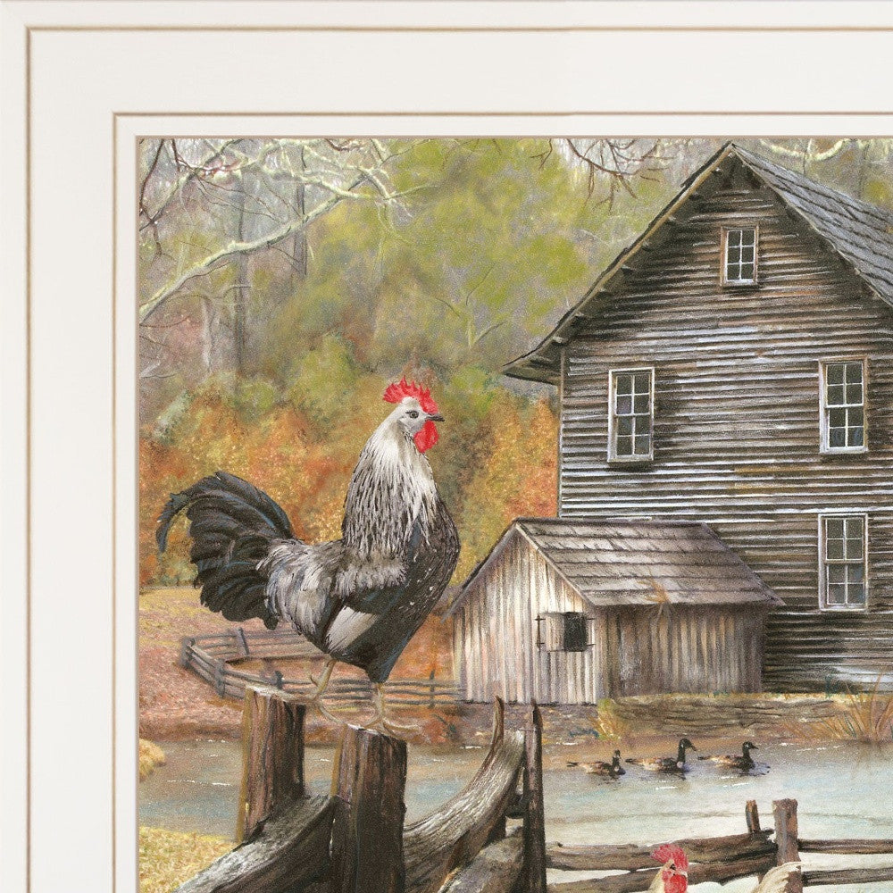 Down on the Farm I White Framed Print Wall Art