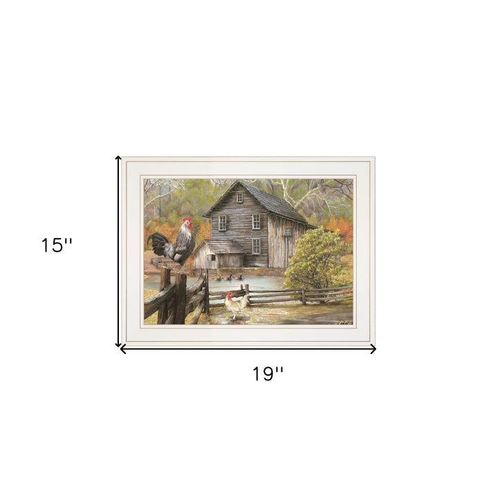 Down on the Farm I White Framed Print Wall Art