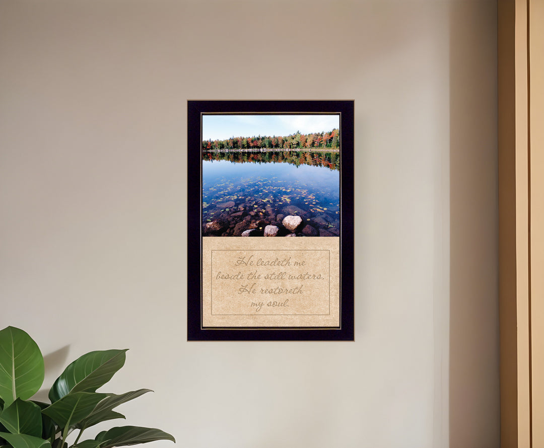 Still Waters Black Framed Print Wall Art