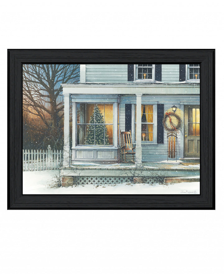 December Glow Black Framed Print Wall Art