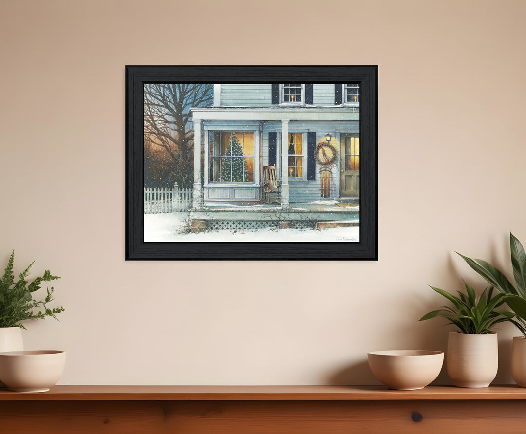 December Glow Black Framed Print Wall Art