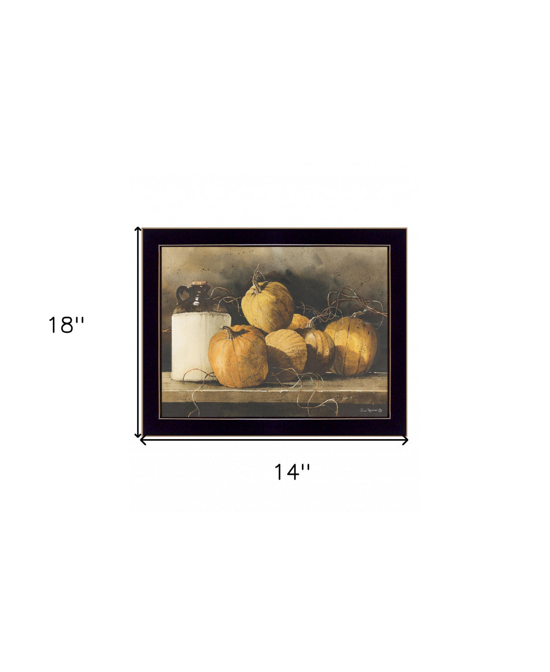 Jugs and Pumpkins 2 Black Framed Print Wall Art