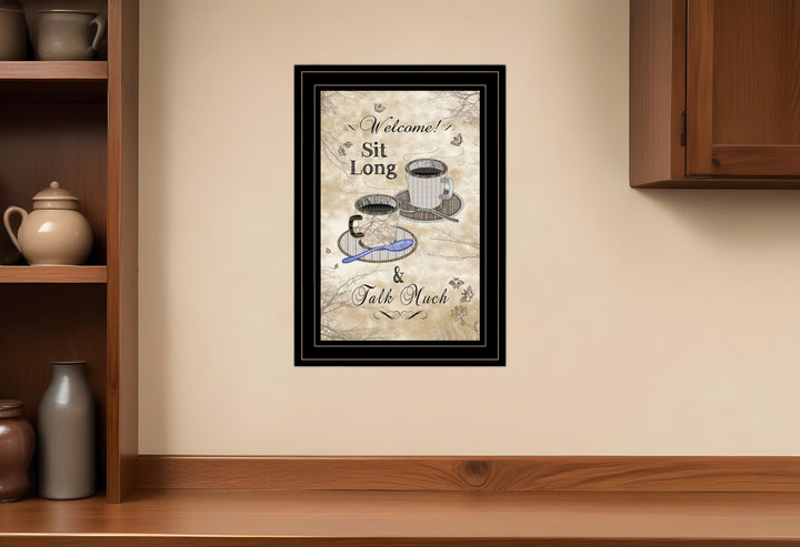 Sit Long Talk Much 4 Black Framed Print Kitchen Wall Art