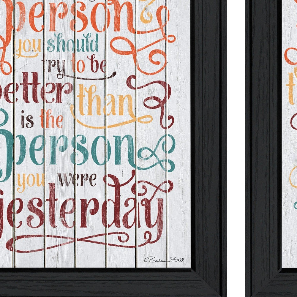 Set Of Two The Only Person Black Framed Print Wall Art