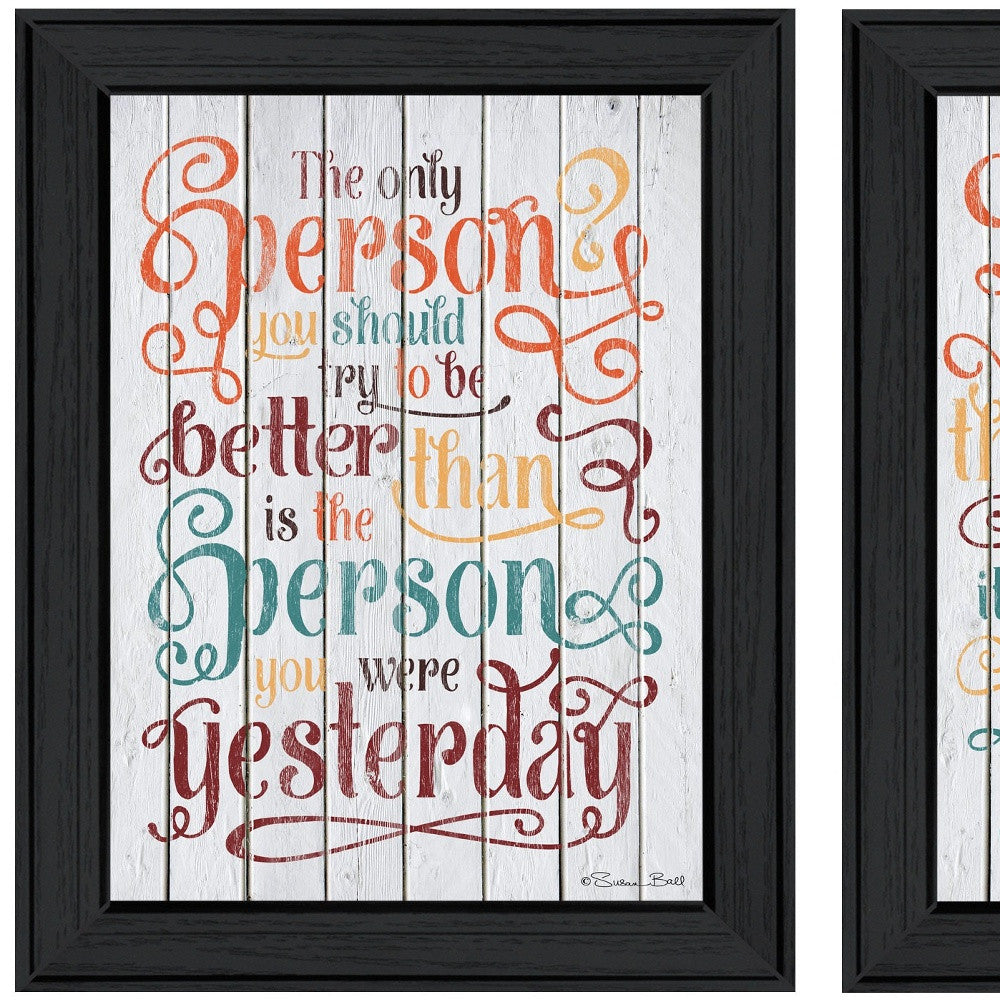 Set Of Two The Only Person Black Framed Print Wall Art