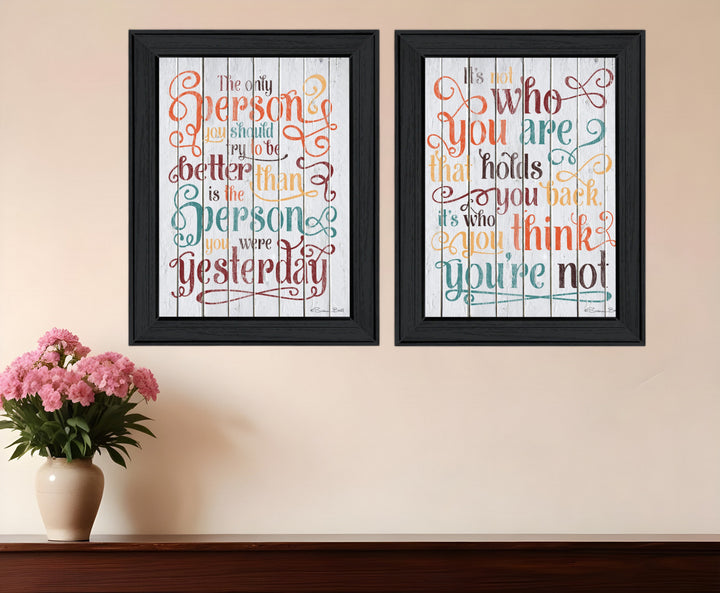 Set Of Two The Only Person Black Framed Print Wall Art