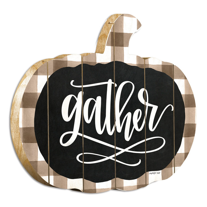 Gather Printed on a Pumpkin Unframed Print Wall Art