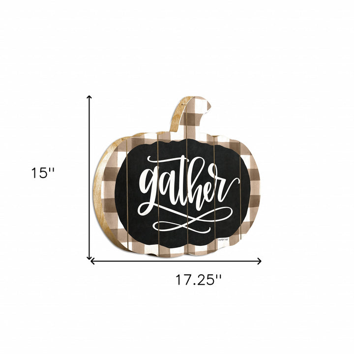 Gather Printed on a Pumpkin Unframed Print Wall Art