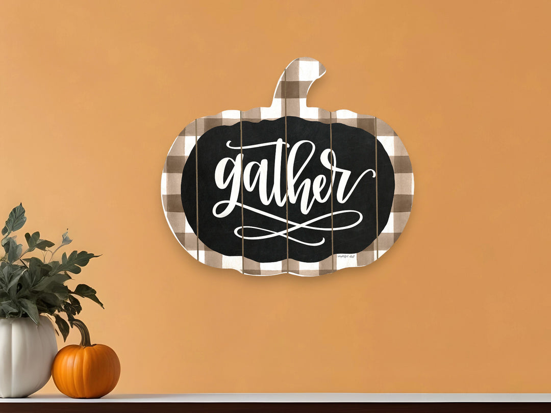 Gather Printed on a Pumpkin Unframed Print Wall Art