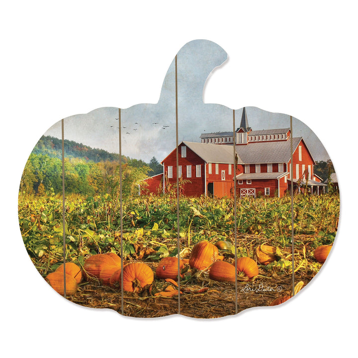 Red Barn Pumpkin Patch Unframed Print Wall Art