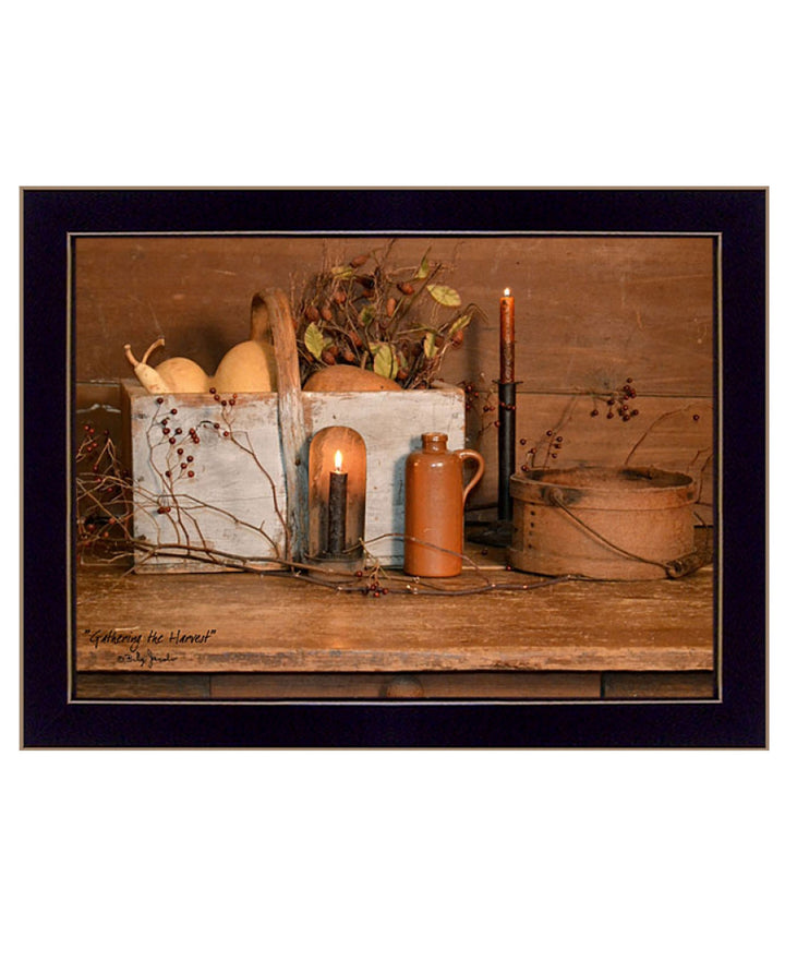 Gathering The Harvest 1 Black Framed Print Kitchen Wall Art