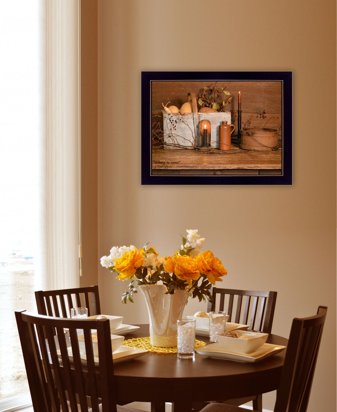 Gathering The Harvest 1 Black Framed Print Kitchen Wall Art