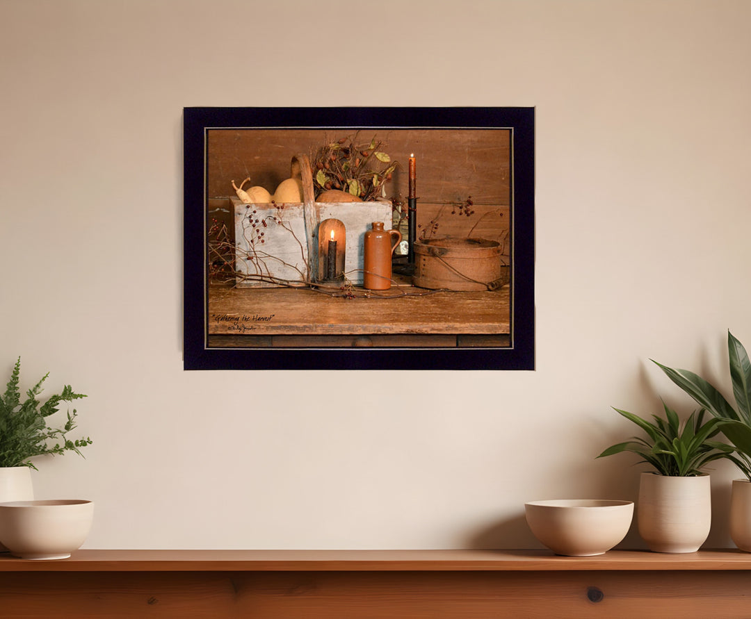 Gathering The Harvest 1 Black Framed Print Kitchen Wall Art