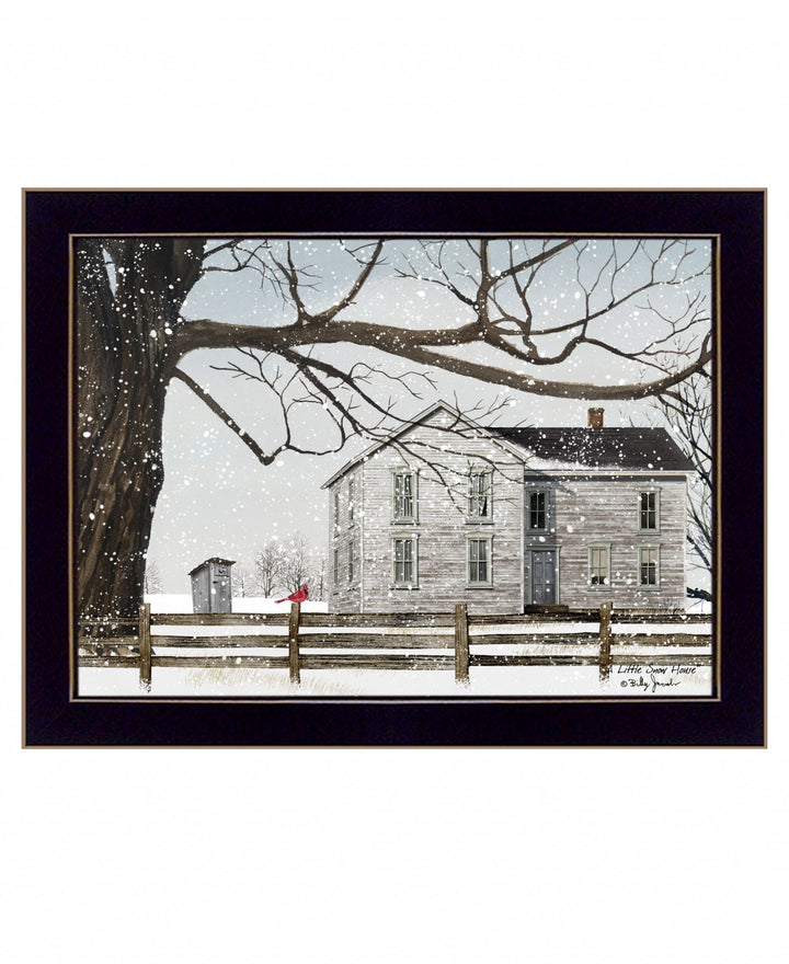 A Little Snow House 1 Black Framed Print Wall Art