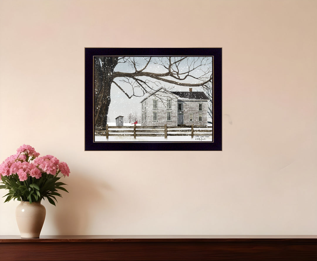 A Little Snow House 1 Black Framed Print Wall Art