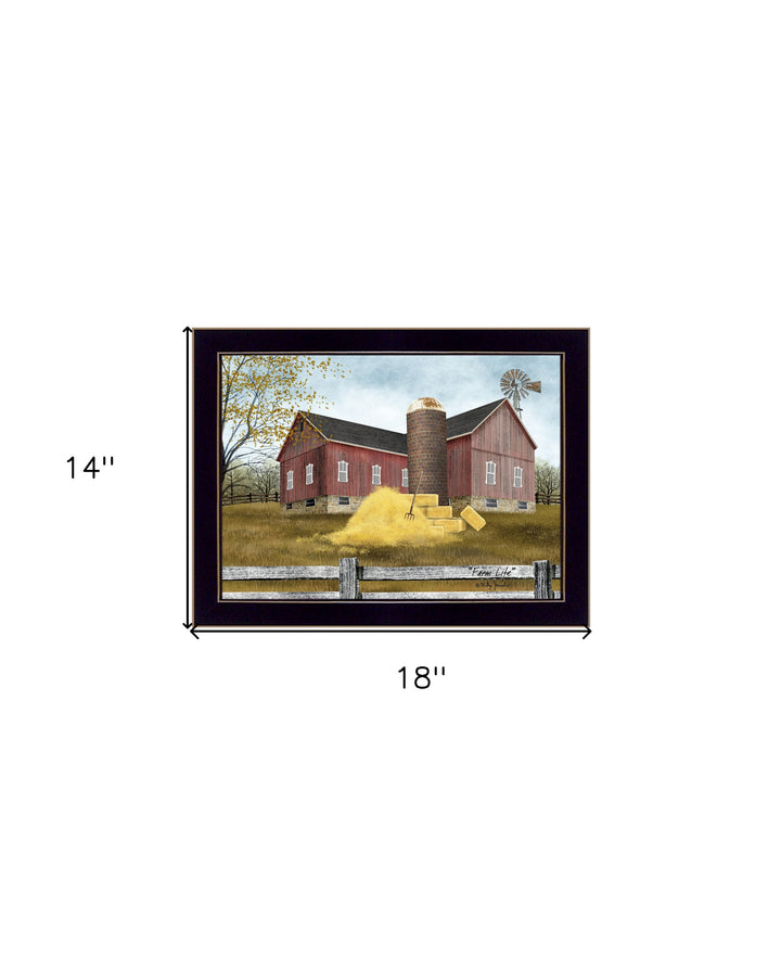 Farm Life 1 Black Framed Print Wall Art